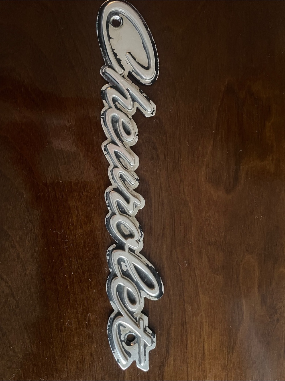 Silver 'Challenger' Script Emblem Badge - Silver